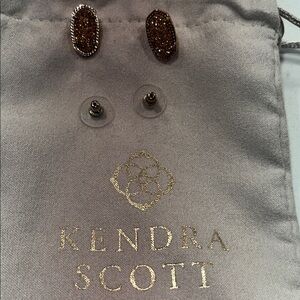 Kendra Scott Gold Oval Druzy Stud Earrings